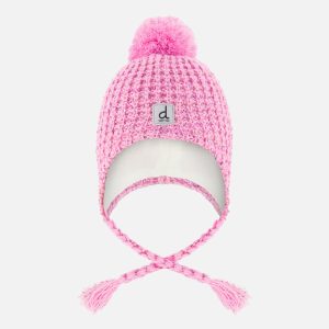 Baby Winter Peruvian Knit Hat With Pompom Pink
