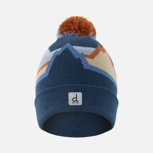 Winter Knit Hat With Pompom Blue Mountain Jacquard - Image 8
