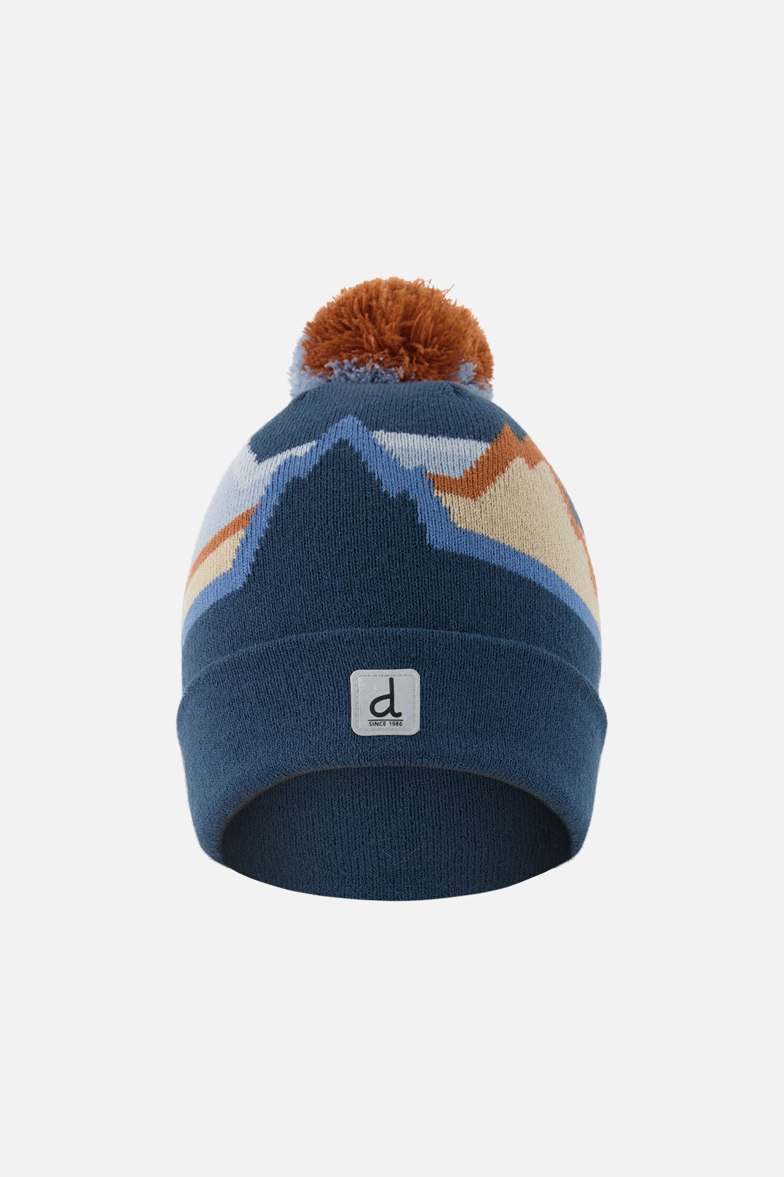 Winter Knit Hat With Pompom Blue Mountain Jacquard - Image 8