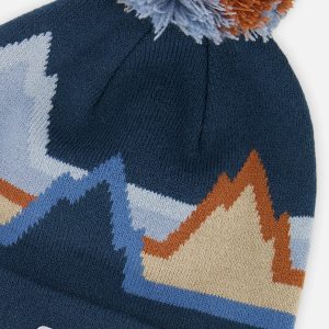 Winter Knit Hat With Pompom Blue Mountain Jacquard - Image 5