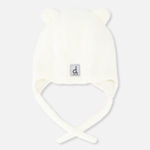 Baby Winter Sherpa Hat With Ear Flaps And Ears Off-White - Image 5