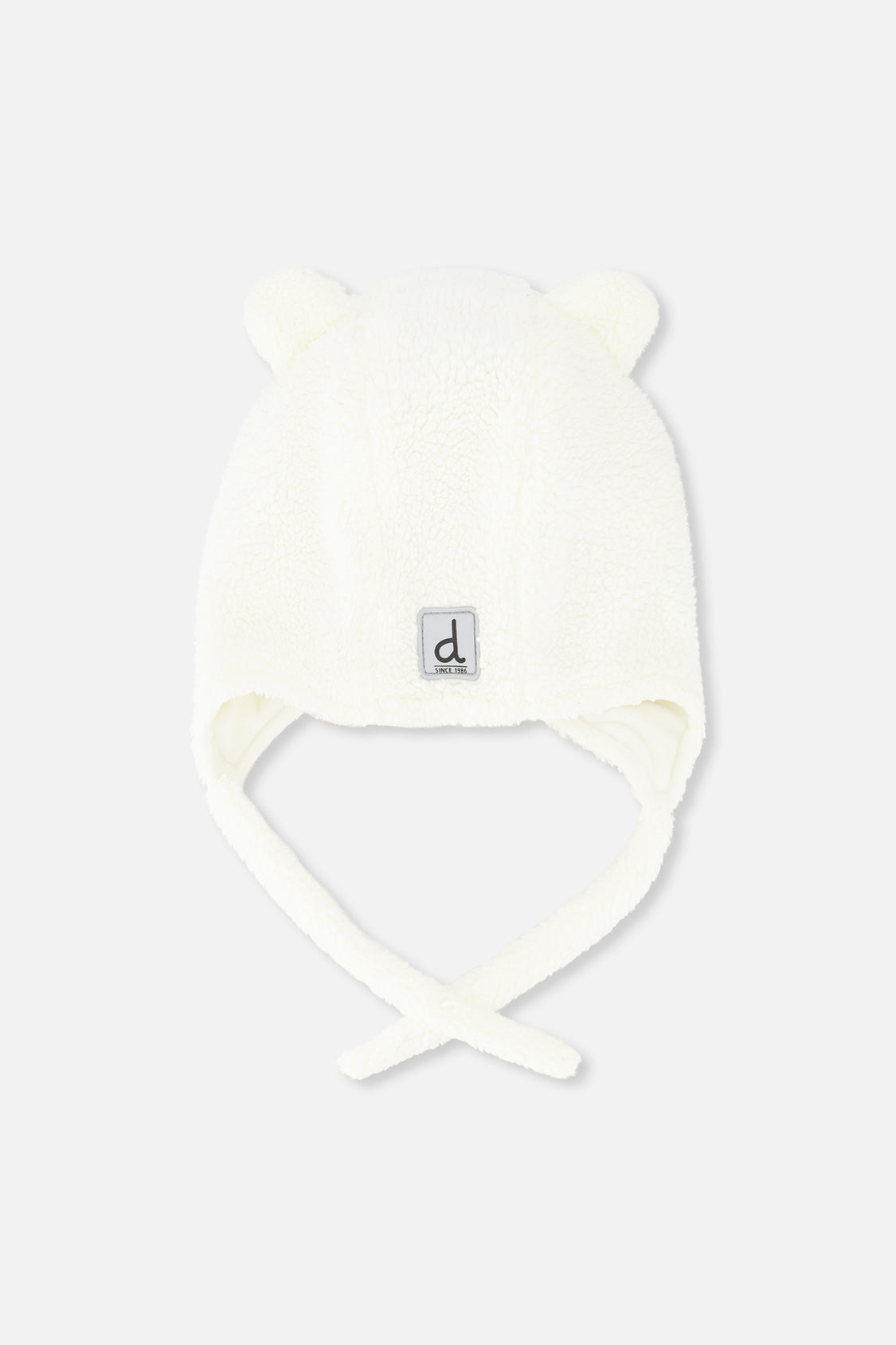 Baby Winter Sherpa Hat With Ear Flaps And Ears Off-White - Image 7