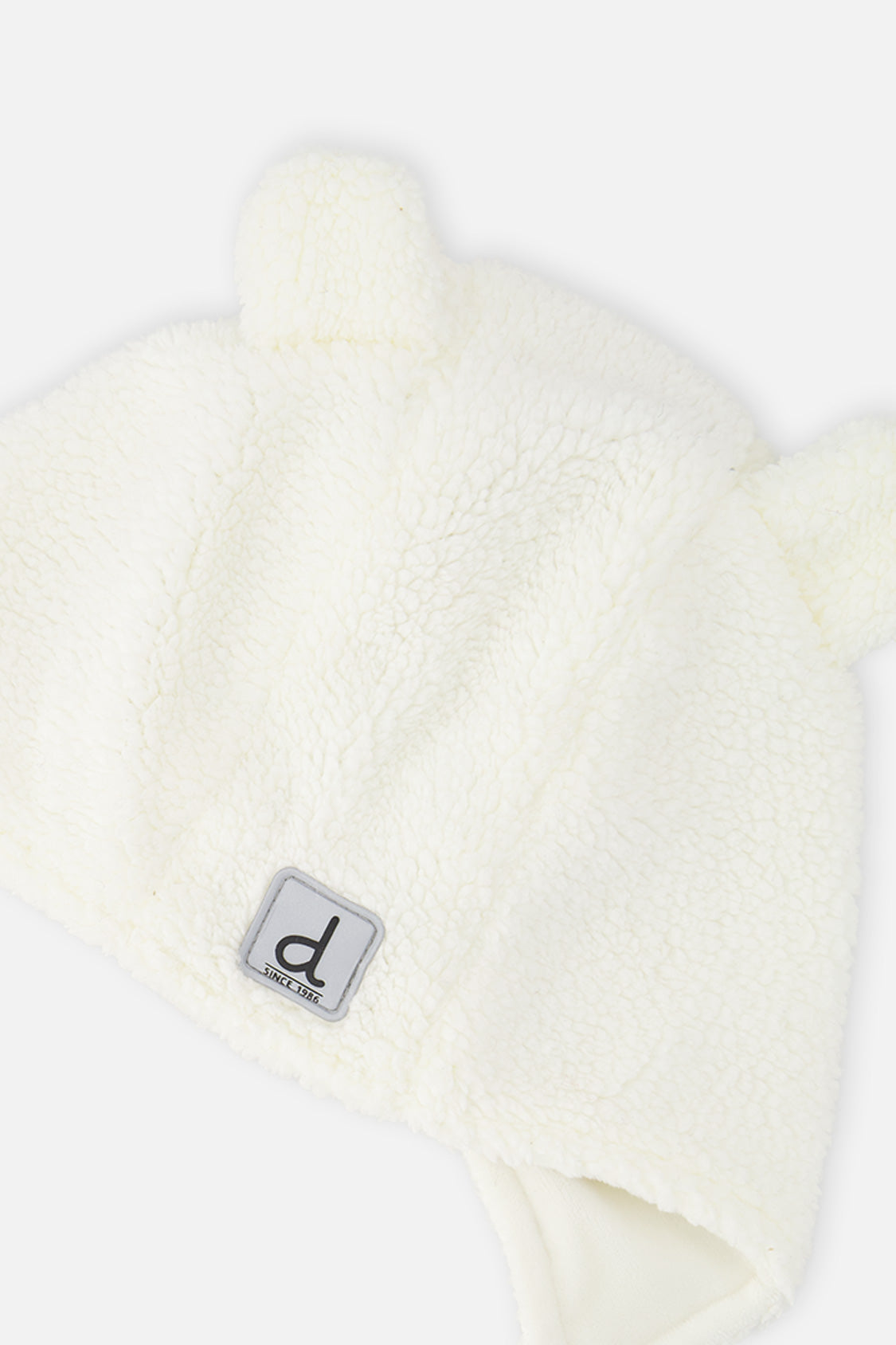 Baby Winter Sherpa Hat With Ear Flaps And Ears Off-White - Image 4
