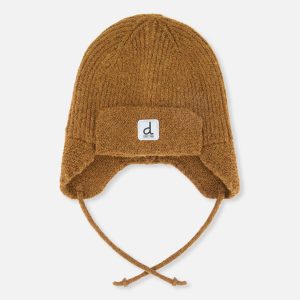 Baby Winter Knit Hat With Ear Flaps And Strings Brown Sugar - Image 7