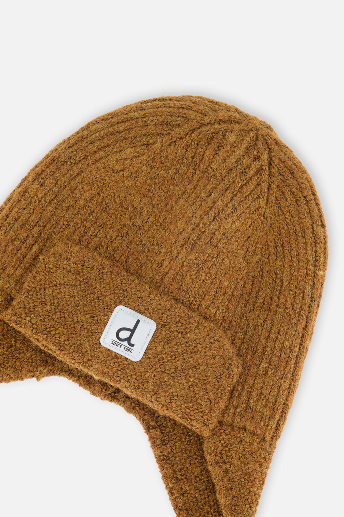 Baby Winter Knit Hat With Ear Flaps And Strings Brown Sugar - Image 4