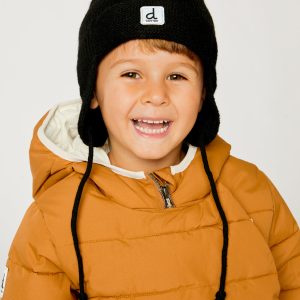 Alternative view of Baby Winter Knit Hat With Ear Flaps And Strings Noir