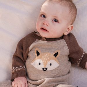 Knitted Intarsia Romper Brown Cinnamon - Image 2