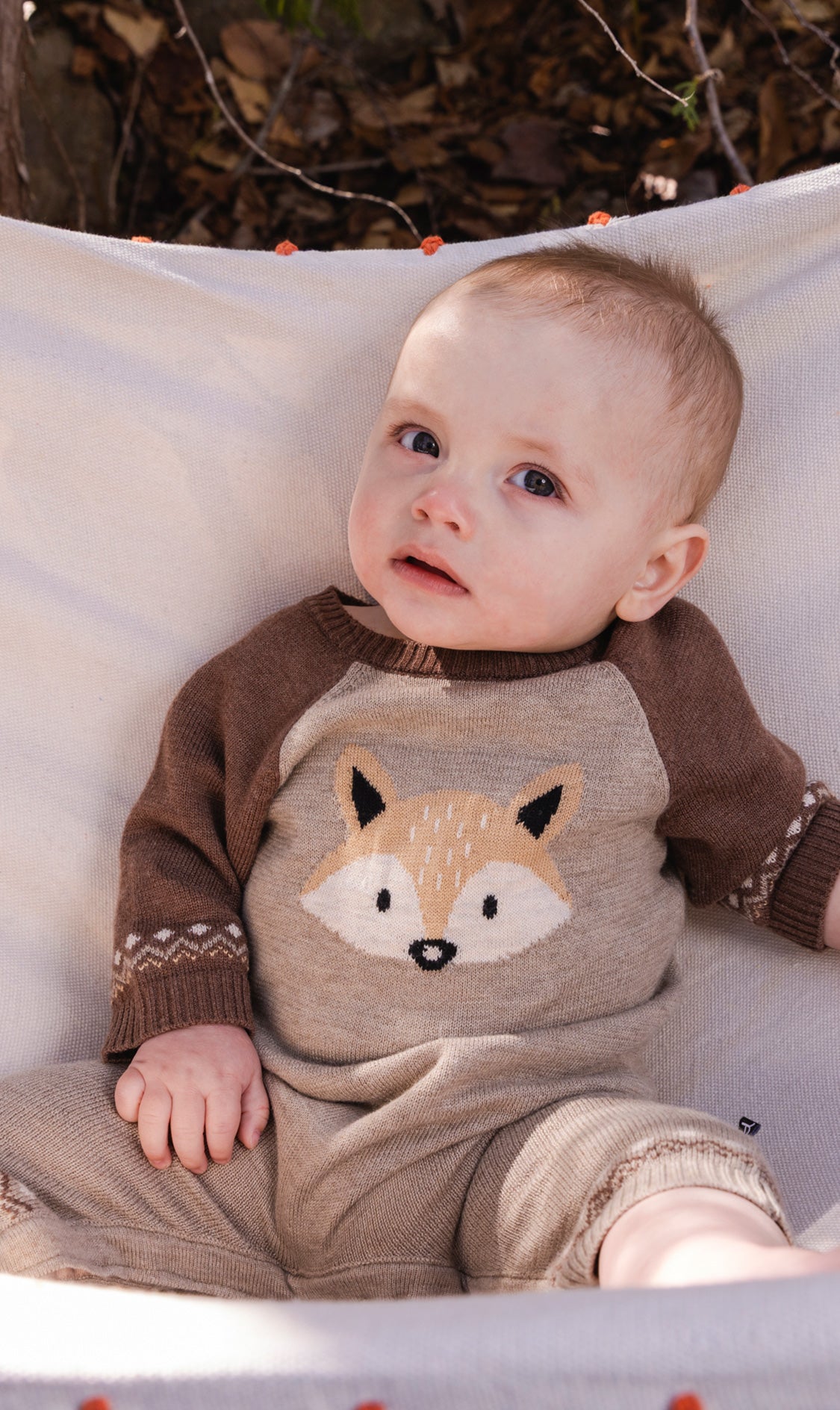 Knitted Intarsia Romper Brown Cinnamon - Image 2