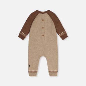 Knitted Intarsia Romper Brown Cinnamon - Image 3