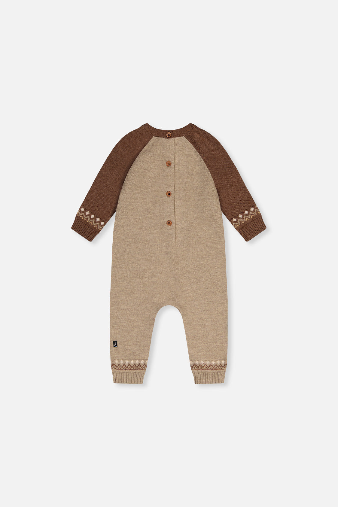 Knitted Intarsia Romper Brown Cinnamon - Image 3