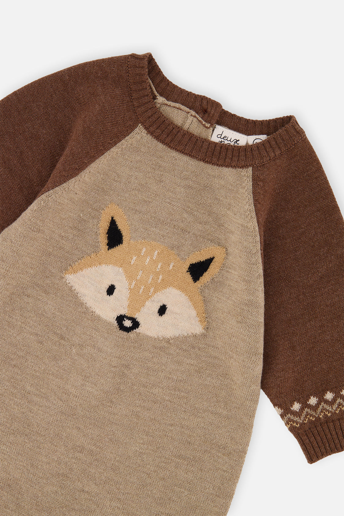 Knitted Intarsia Romper Brown Cinnamon - Image 4