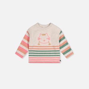 Baby Knitted Stripe Sweater Off-White