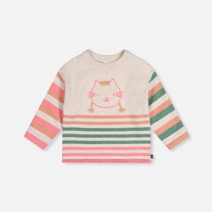 Knitted Stripe Sweater Off-White