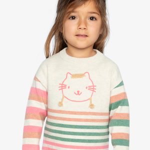 Knitted Stripe Sweater Off-White - Image 3