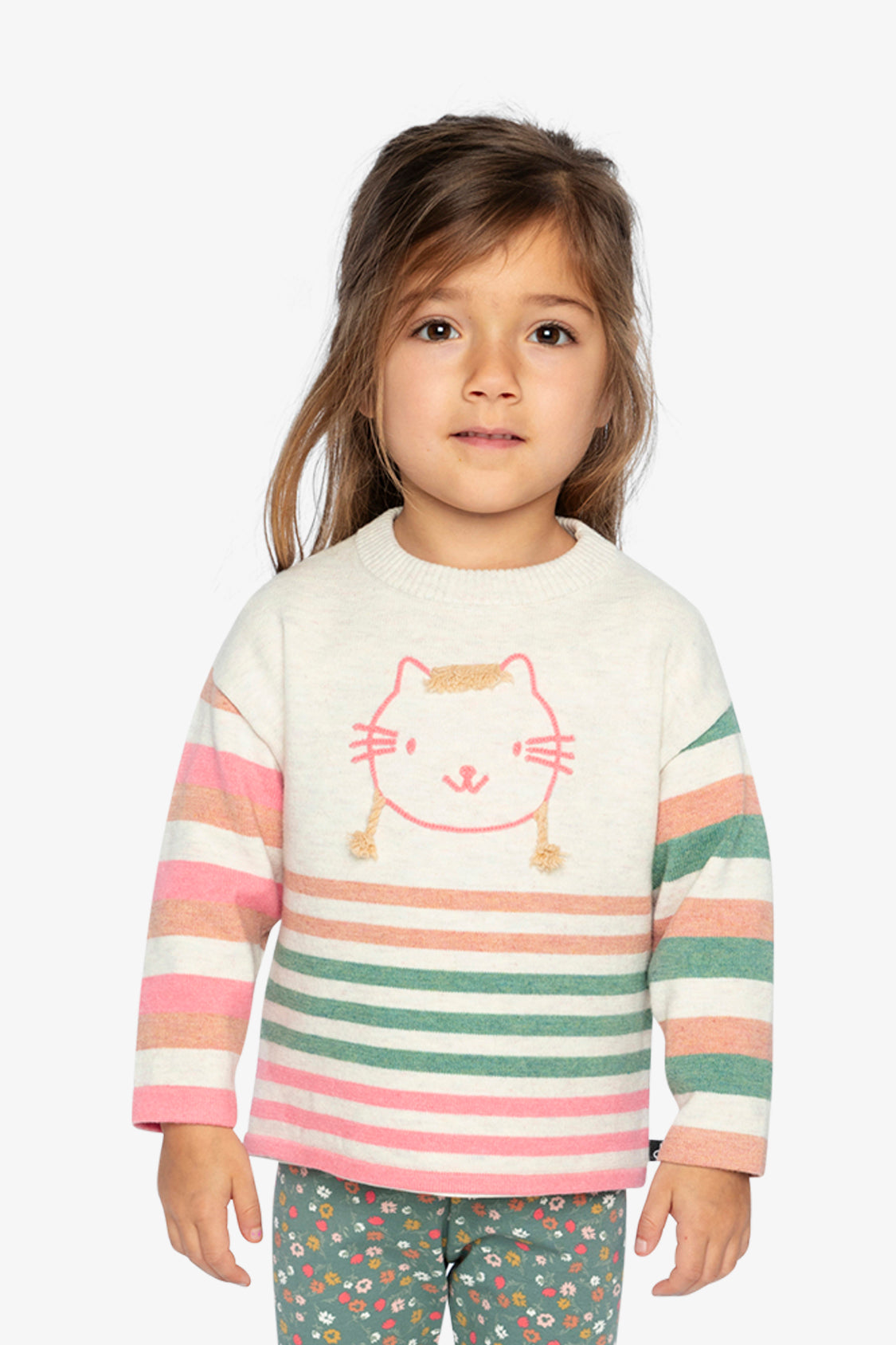 Knitted Stripe Sweater Off-White - Image 3
