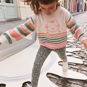 Knitted Stripe Sweater Off-White - Image 2