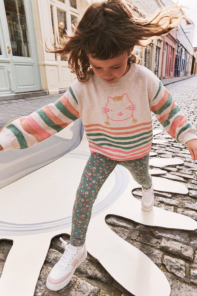 Knitted Stripe Sweater Off-White - Image 2