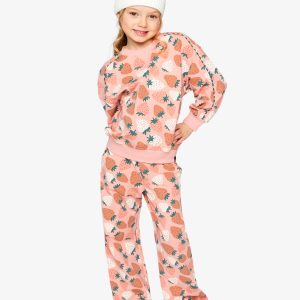 Wide Leg Sweatpants Pink Strawberry Print - Image 5