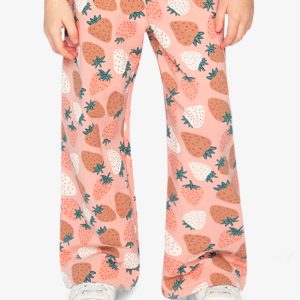 Alternative view of Wide Leg Sweatpants Pink Strawberry Print