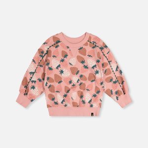 Sweatshirt Pink Strawberry Print - Image 11