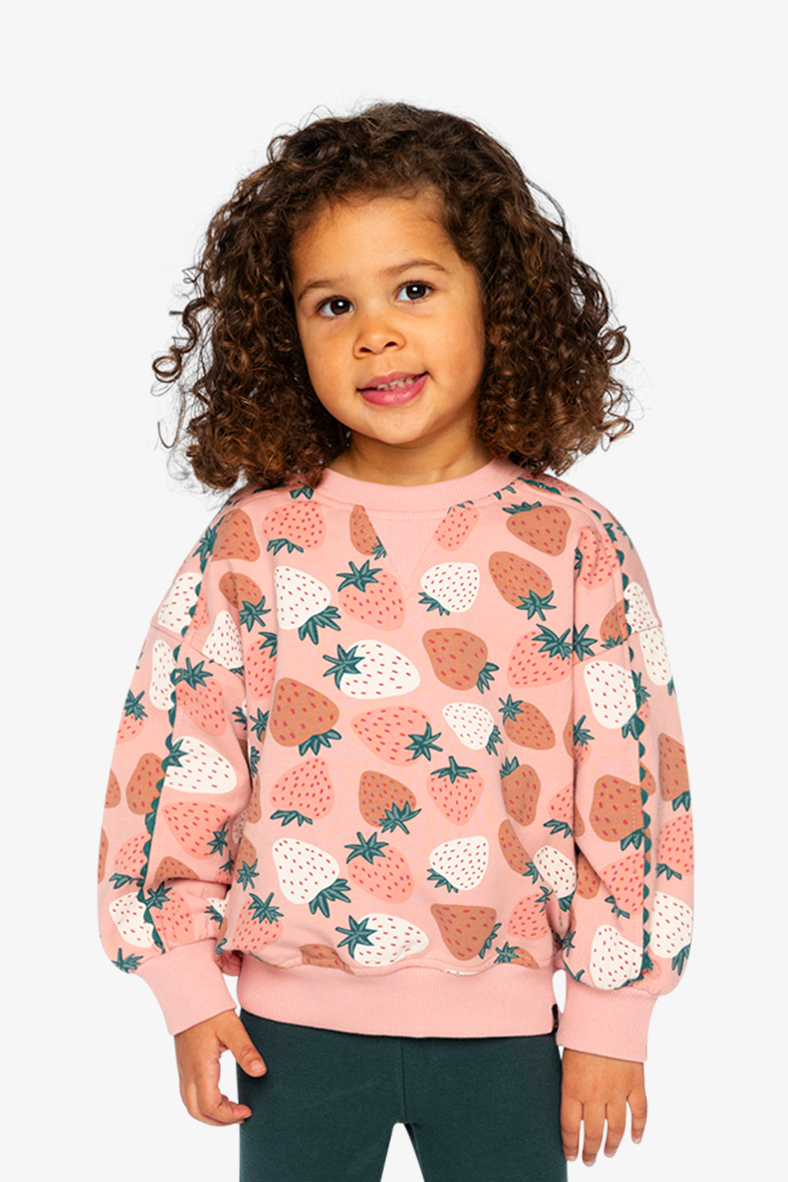 Sweatshirt Pink Strawberry Print - Image 2