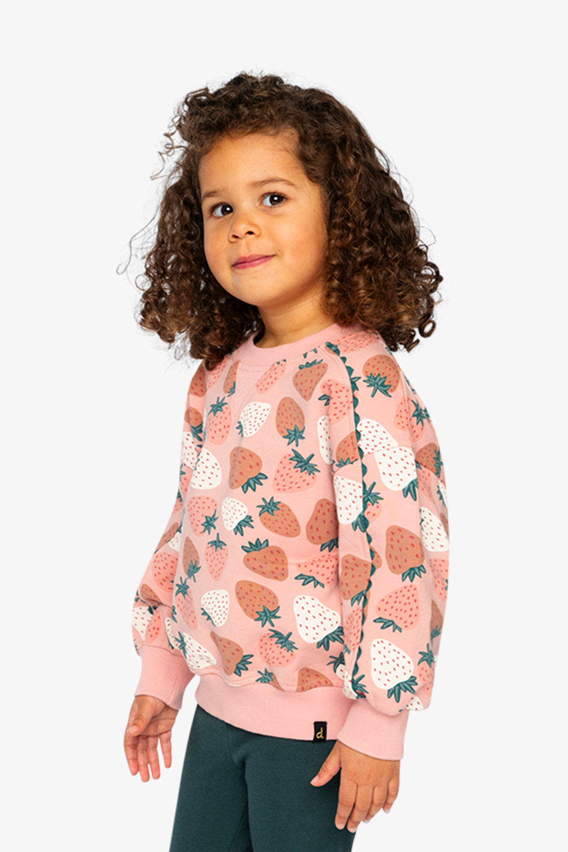 Sweatshirt Pink Strawberry Print - Image 3