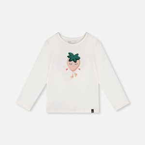 Long Sleeve Organic Cotton Strawberry T-Shirt Off White - Image 14