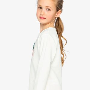 Long Sleeve Organic Cotton Strawberry T-Shirt Off White - Image 3