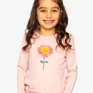 Alternative view of Long Sleeve Organic Cotton T-Shirt Pale Dusty Pink