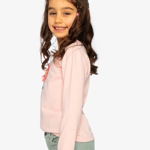 Long Sleeve Organic Cotton T-Shirt Pale Dusty Pink - Image 3