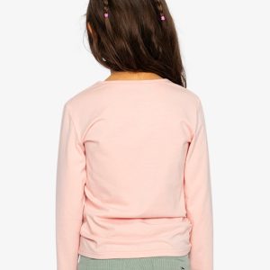 Long Sleeve Organic Cotton T-Shirt Pale Dusty Pink - Image 4