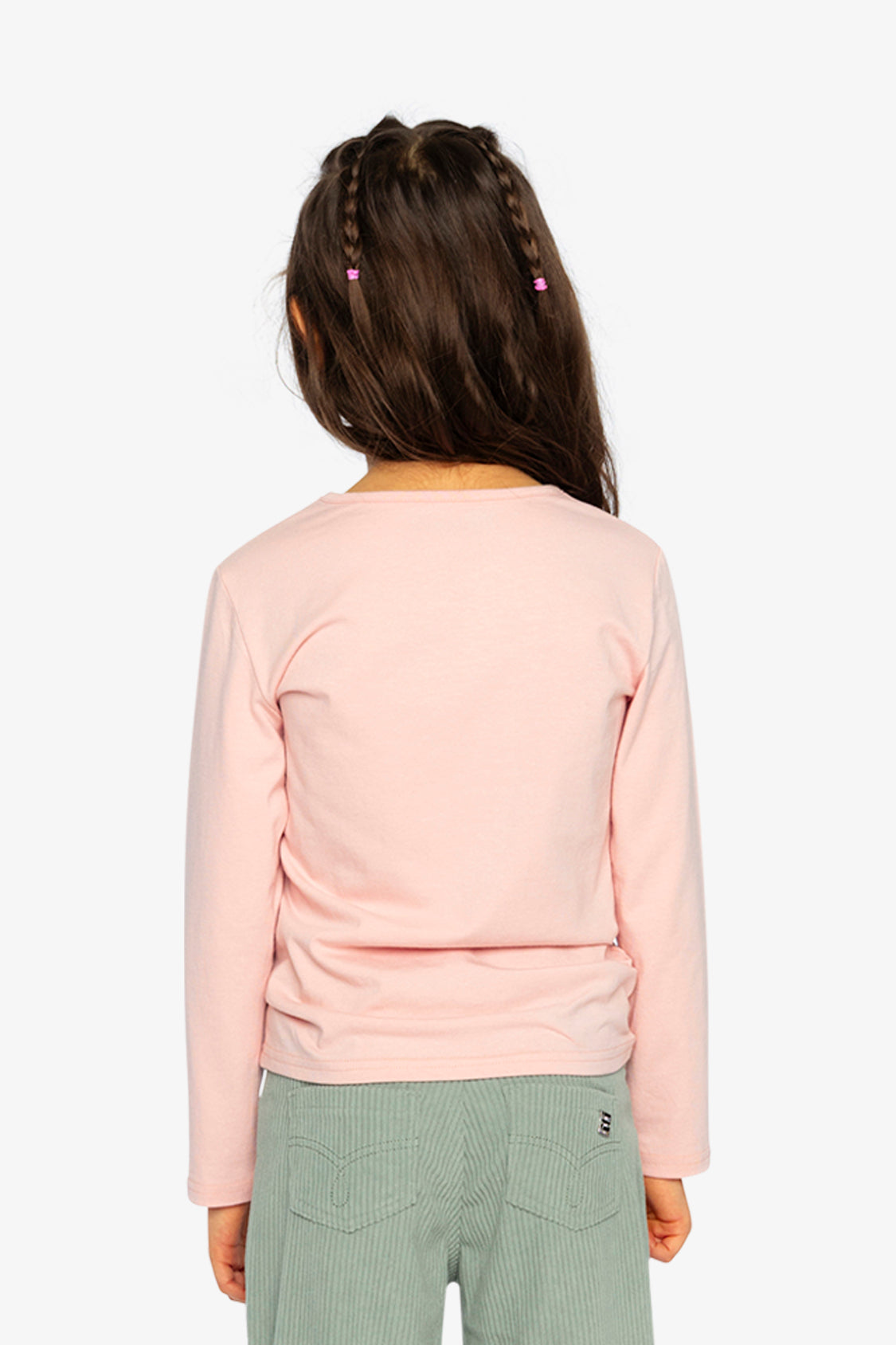 Long Sleeve Organic Cotton T-Shirt Pale Dusty Pink - Image 4