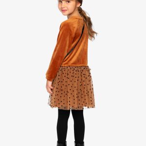 Bi-Material Dress Brown - Image 5