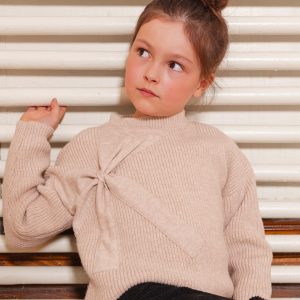 Sweater With Bow Beige - Image 3