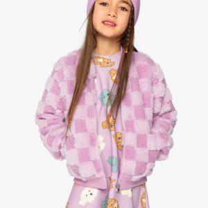 Alternative view of Faux Fur Jacquard Bomber Jacket Violet
