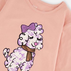Long Sleeve Organic Cotton T-Shirt Pink - Image 3