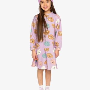Alternative view of French Terry Dress Purple Poodle Print