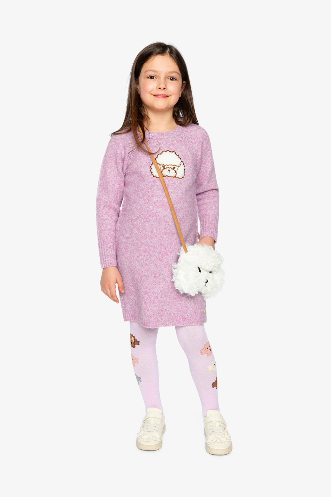 Poodle Knit Dress Lavender - Image 2