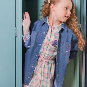 Alternative view of Shirt Dress With Belt Green And Pink Plaid
