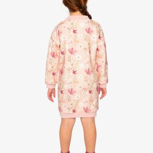 French Terry Dress Pink Printed Flowers - Image 5