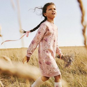 Alternative view of French Terry Dress Pink Printed Flowers