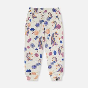 Sweatpants Beige Unicorn Print - Image 7