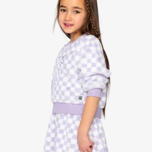 Faux Fur Top Lilac And White Tiles - Image 4