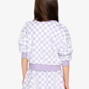 Faux Fur Top Lilac And White Tiles - Image 5