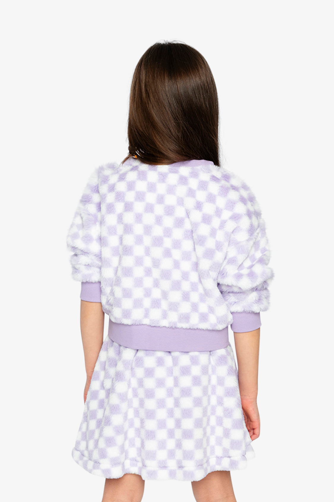 Faux Fur Top Lilac And White Tiles - Image 5