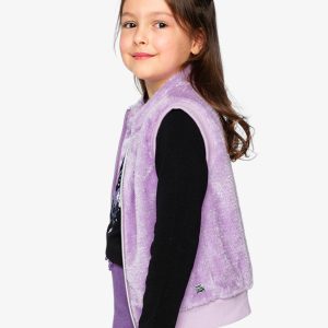 Faux Fur Sleeveless Vest Violet - Image 5