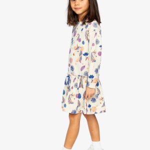 French Terry Dress Beige Unicorn Print - Image 4