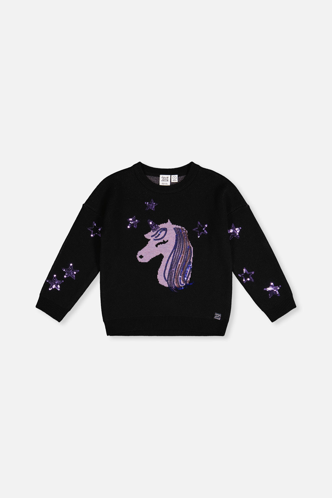 Knitted Sweater Black And Mauve
