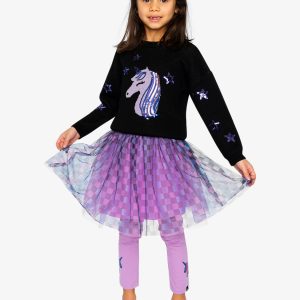 Knitted Sweater Black And Mauve - Image 5