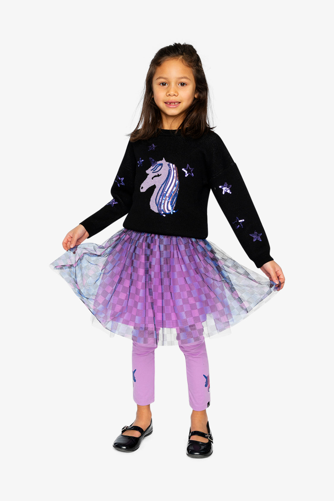 Knitted Sweater Black And Mauve - Image 5